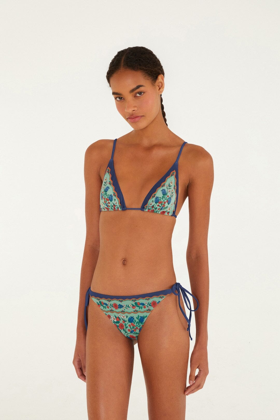 FARM Rio Shop Faded Green Fruit Beauty Triangle Bikini Top