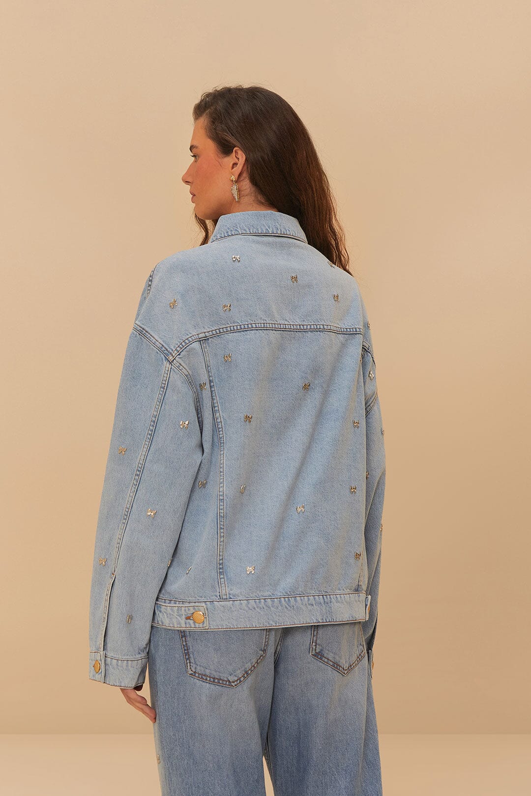 FARM Rio Sale by Type Bows Embroidery Denim Jacket