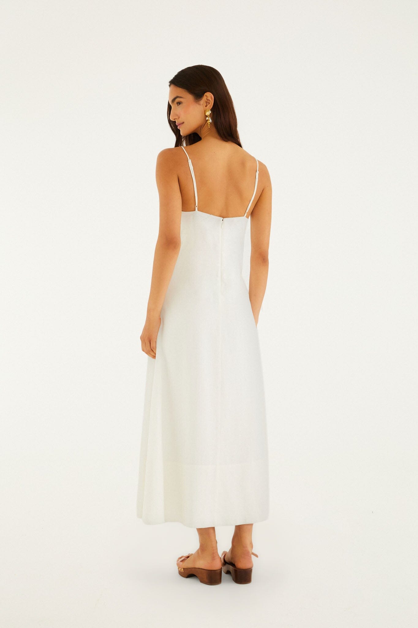 FARM Rio Shop Off-White Paper Boat 3d Lenzing Ecovero Euroflax Maxi Dress