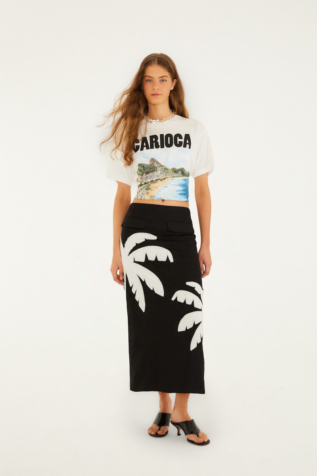 FARM Rio Shop Off-White Landscape Carioca Organic Cotton Relaxed T-Shirt