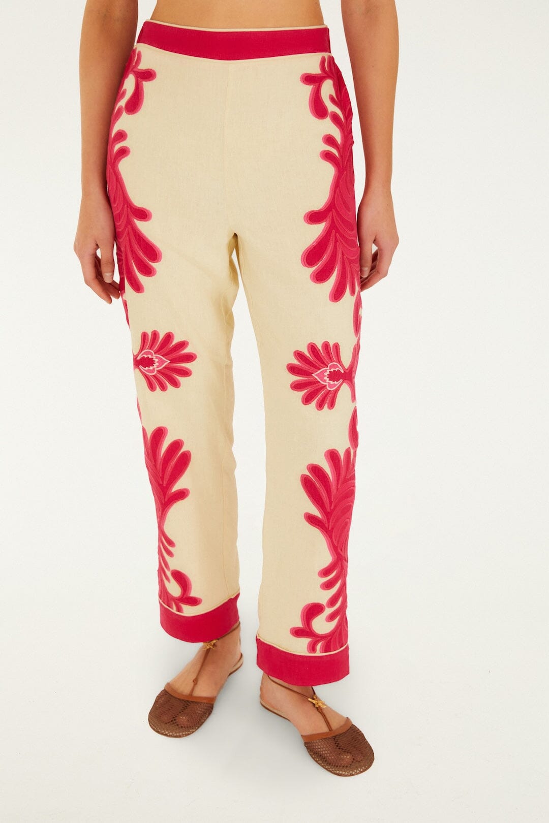 FARM Rio Shop Pink Spring Arabesc Cutwork Lenzing Ecovero Euroflax Pants