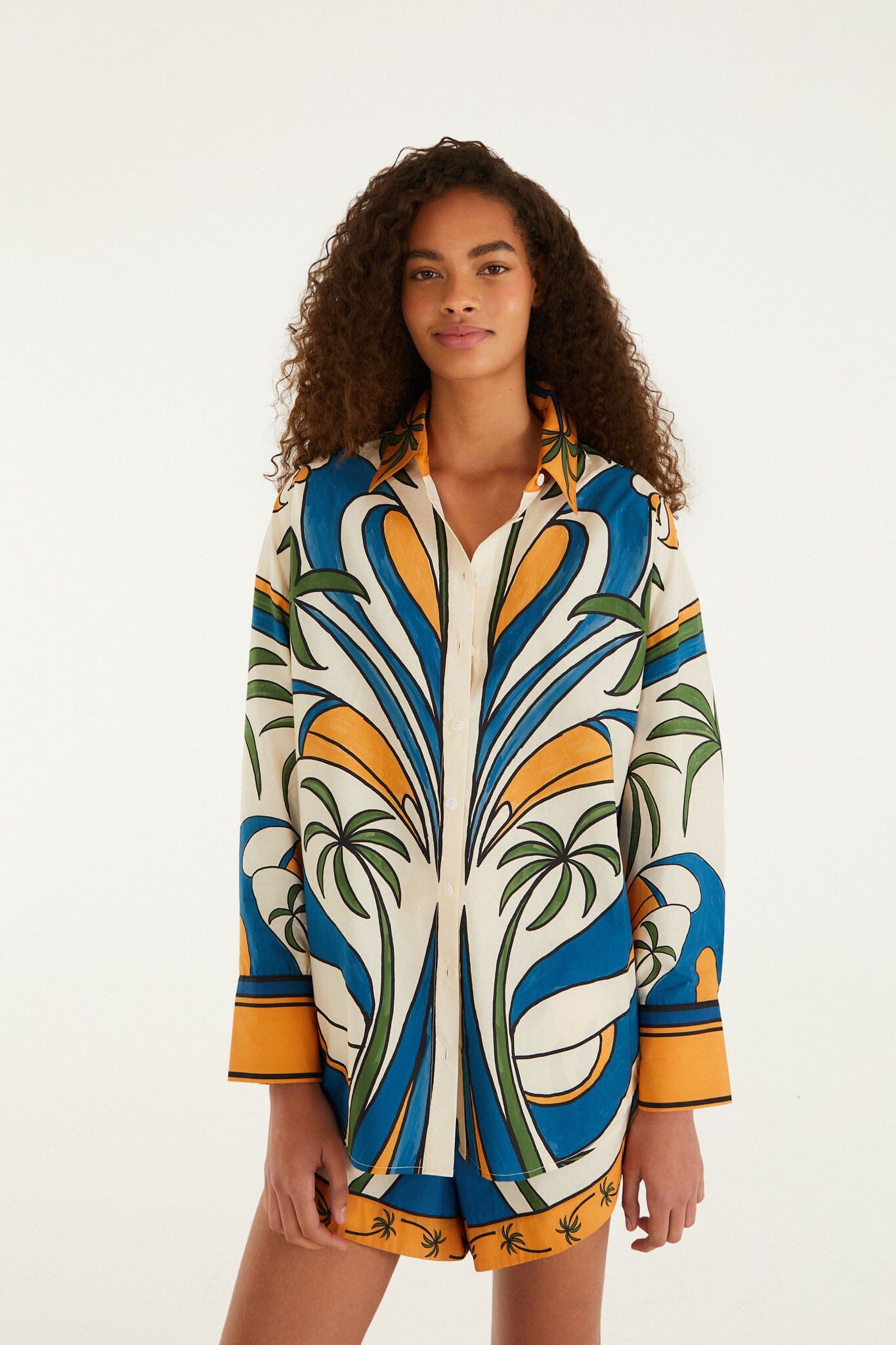 FARM Rio Shop Multicolor Tropical Graphic Drawstring Pockets Shorts