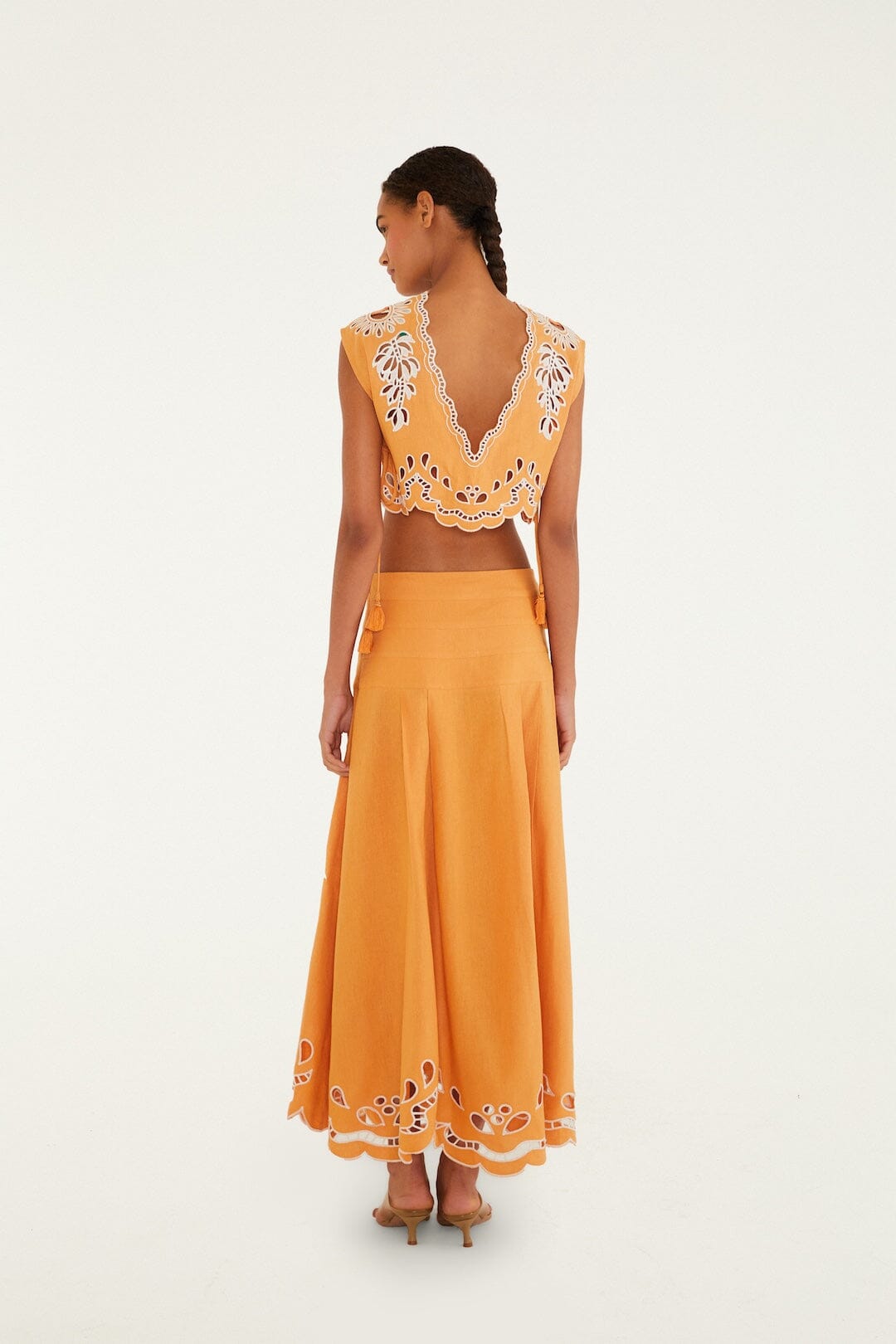 FARM Rio Shop Camel Tropi Embroidery Skirt