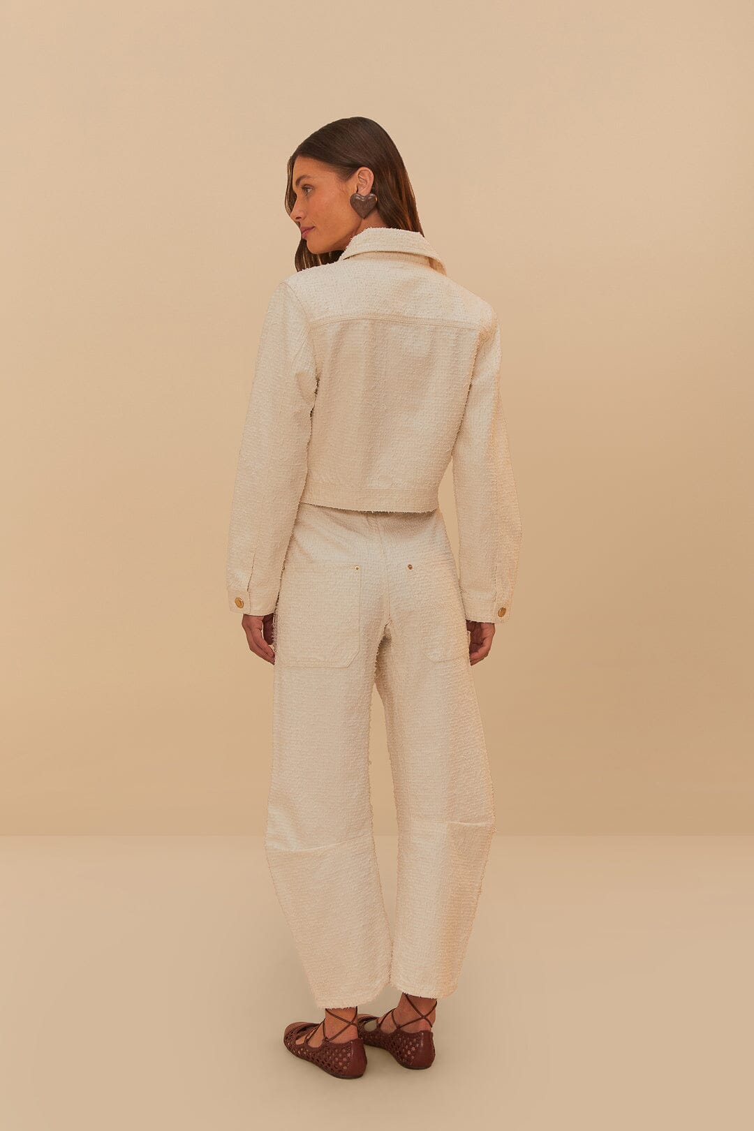 FARM Rio Sale by Type Off-White Twill Laser Carpenter Pants