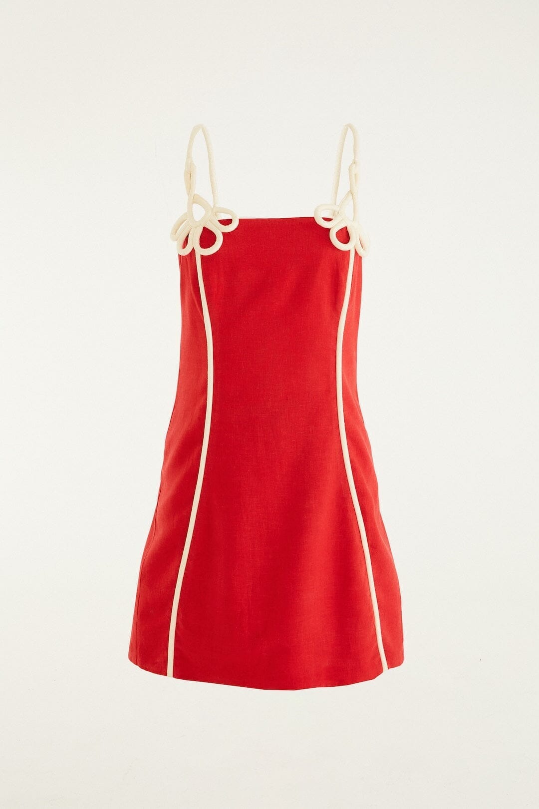 FARM Rio Sale Dresses Red 3d Flower Euroflax Premium Linen Mini Dress