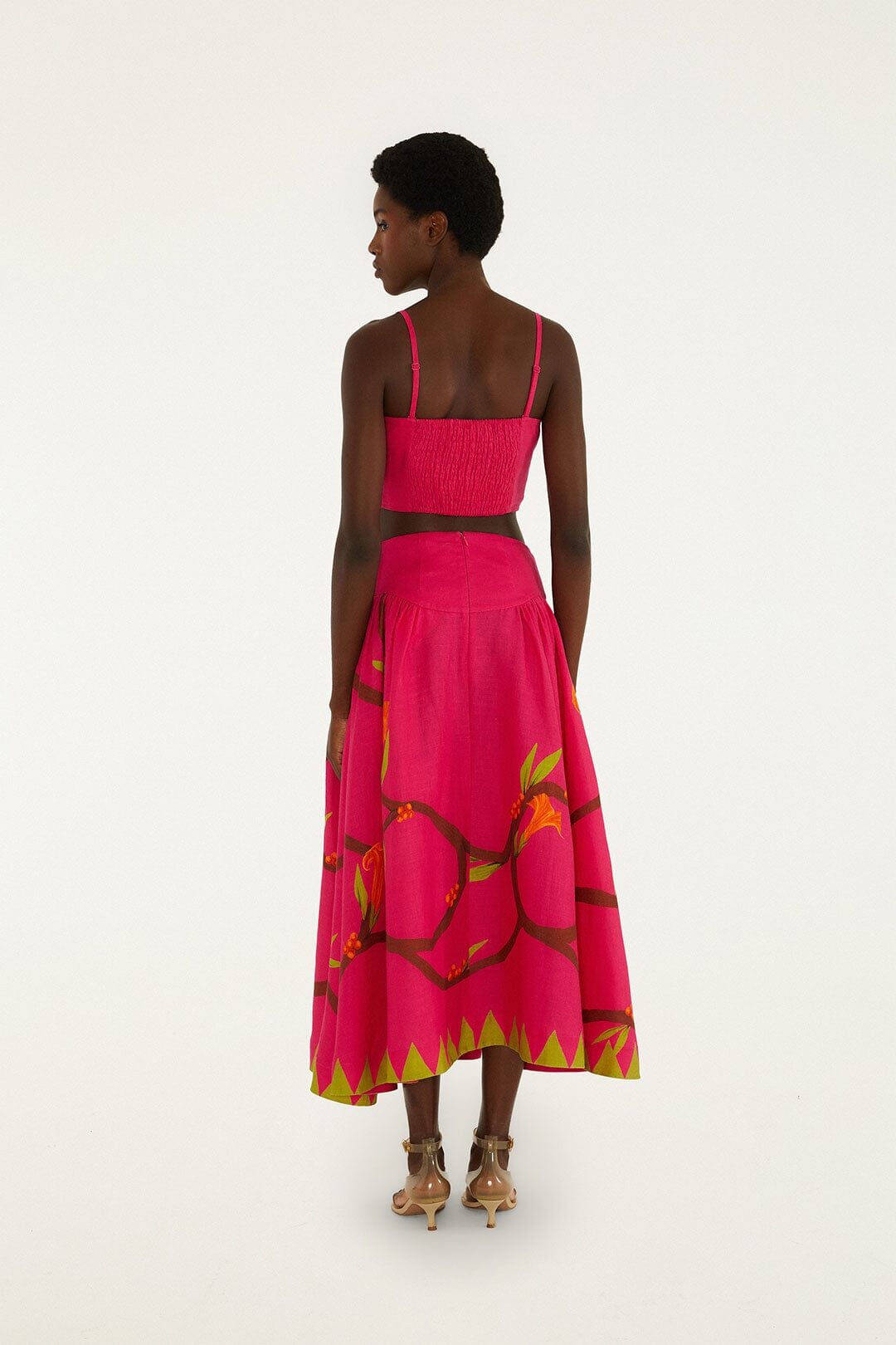 FARM Rio Shop Pink Euroflax Premium Linen Maxi Skirt