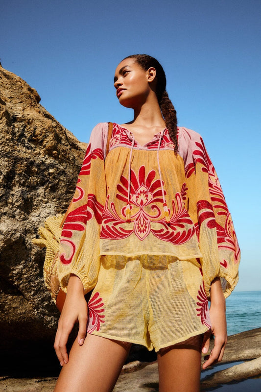 FARM Rio Shop Soft Yellow Arabesc Blouse