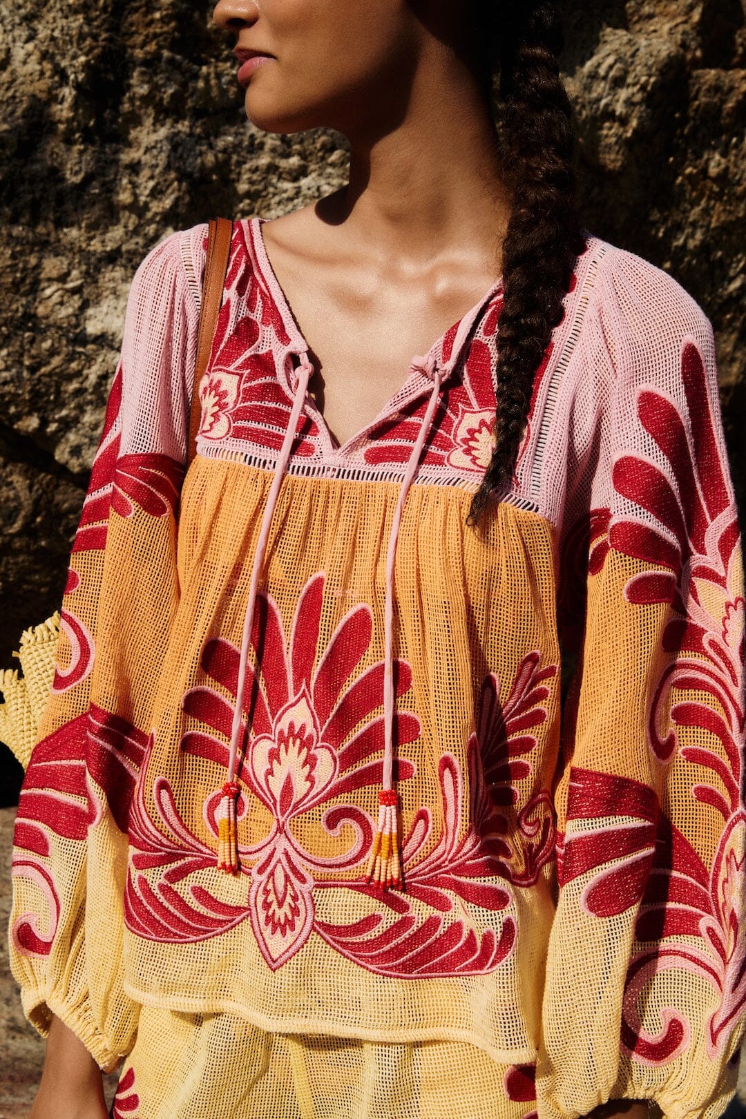 FARM Rio Shop Soft Yellow Arabesc Blouse