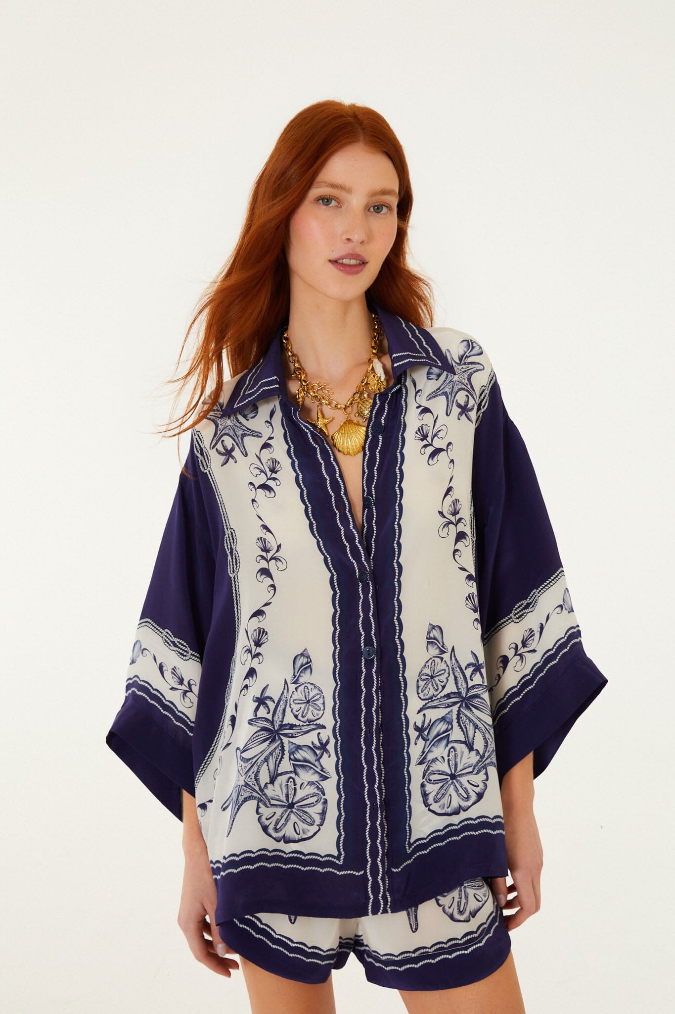 FARM Rio Shop Off-White Coast Scarf Shirt