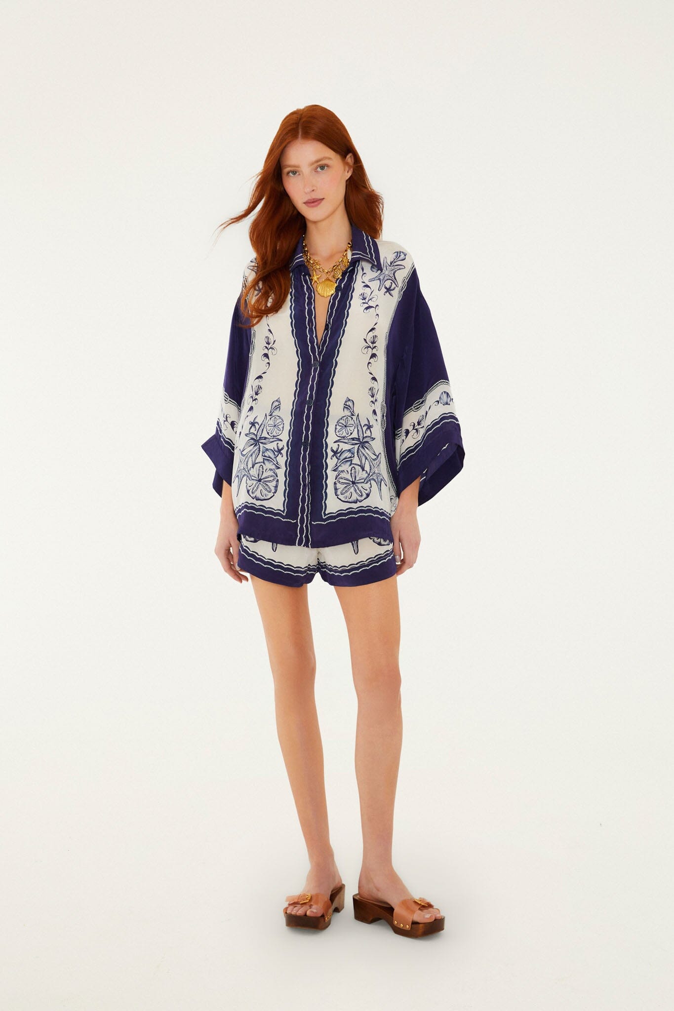 FARM Rio Shop Off-White Coast Scarf Shirt