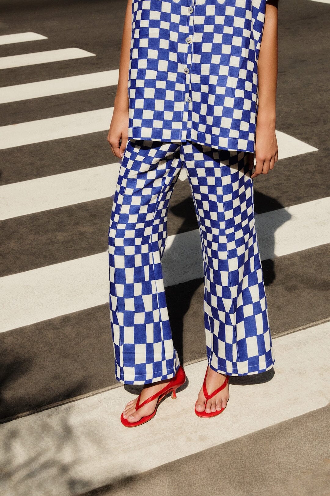 FARM Rio Shop Blue Dream Checkered Lenzing Ecovero Euroflax Pants