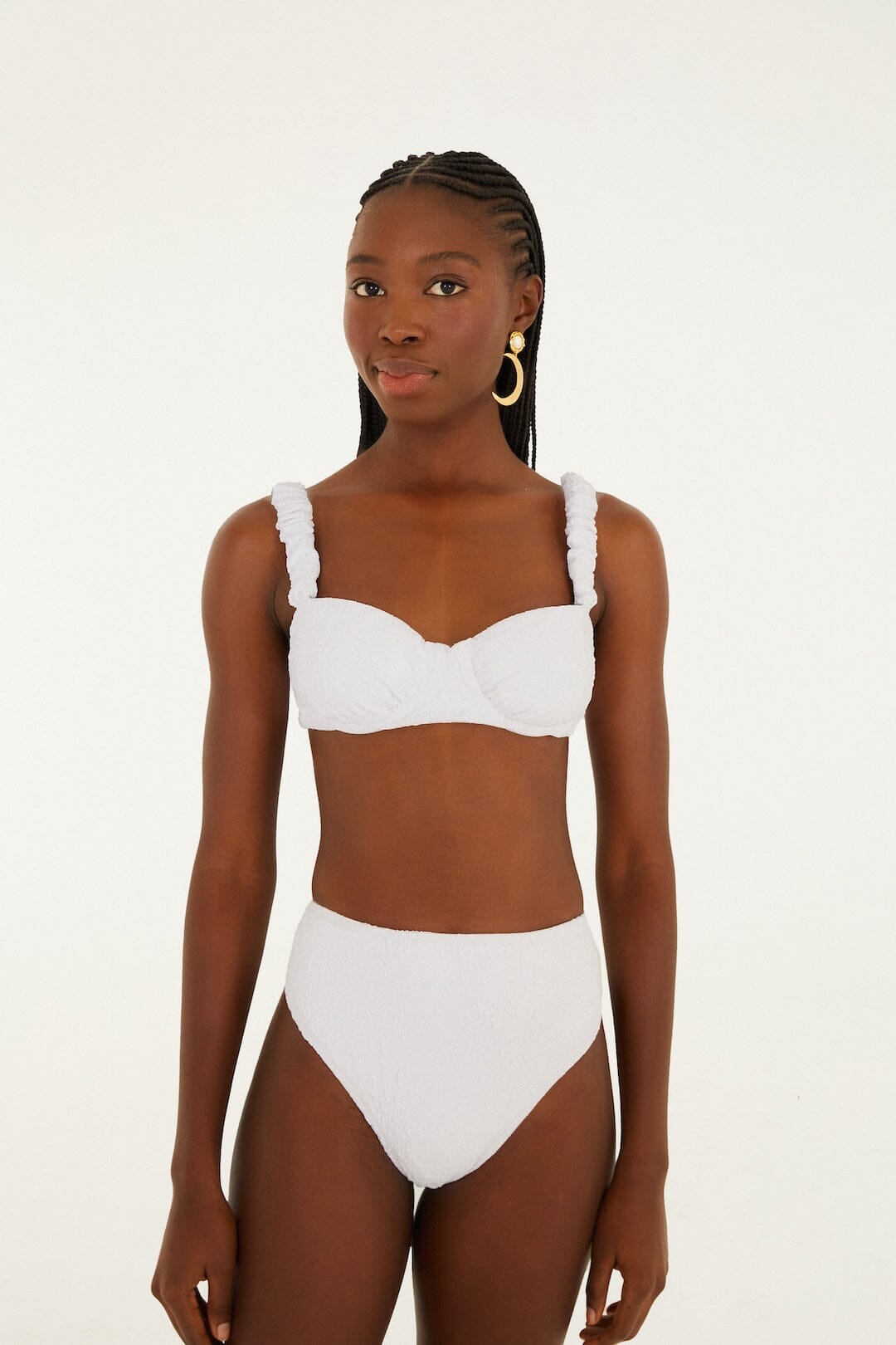 FARM Rio Sale by Type White Gerbera Daisy High Waist Bikini Bottom
