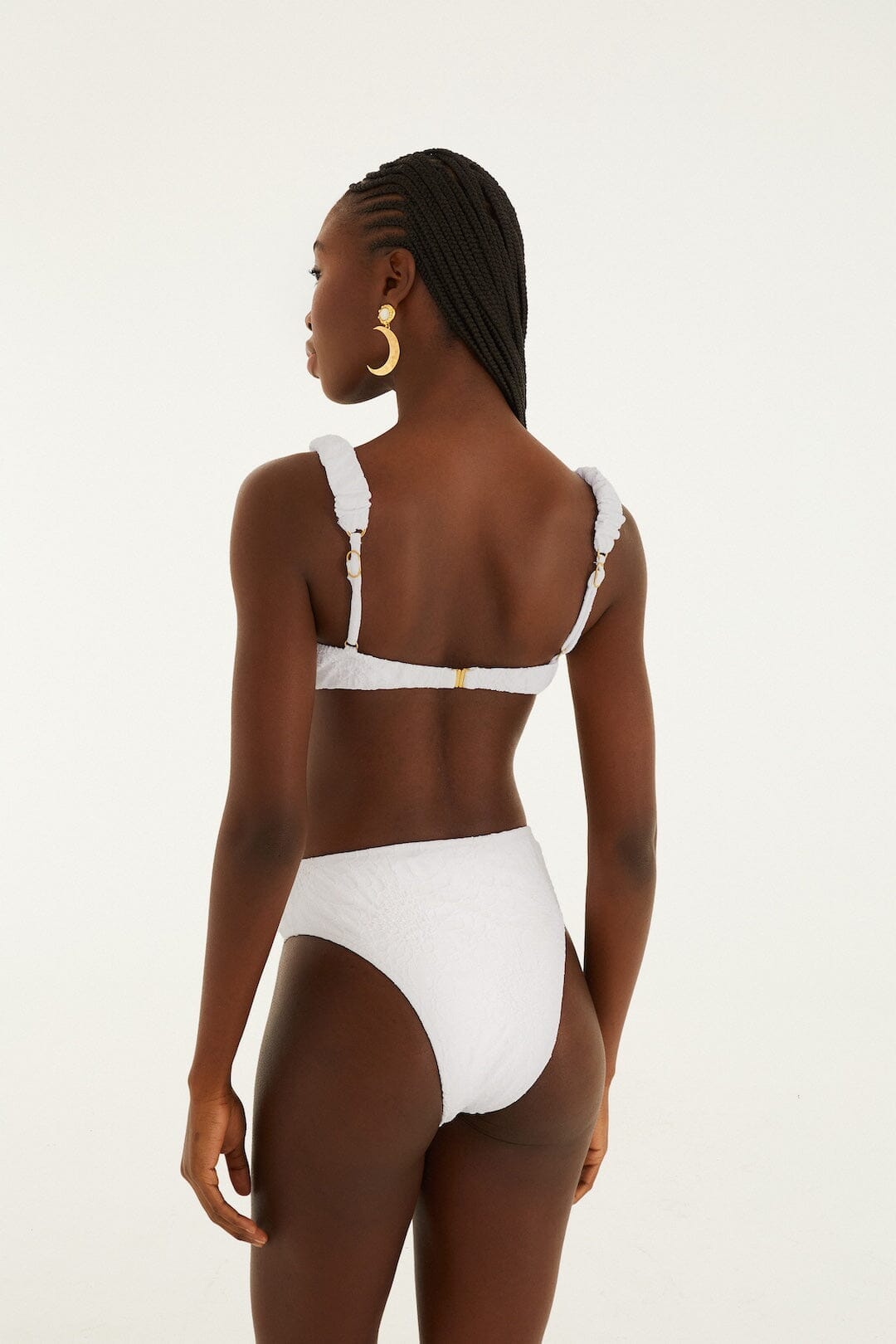 FARM Rio Sale by Type White Gerbera Daisy High Waist Bikini Bottom