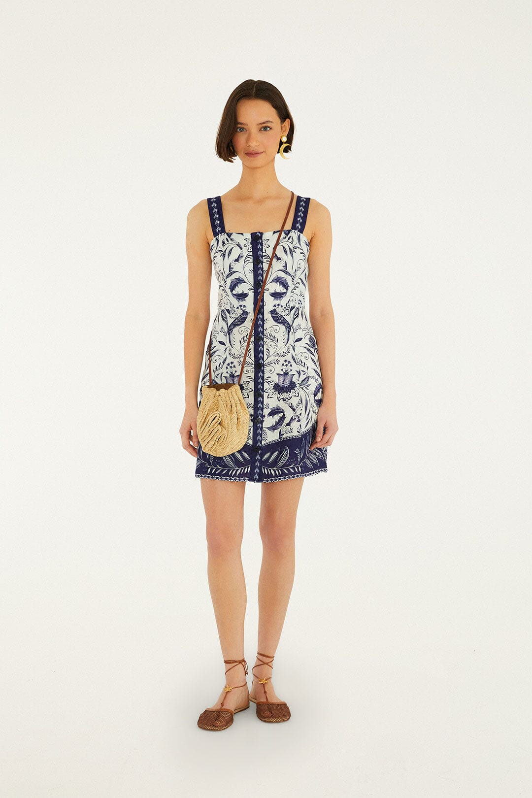 FARM Rio Shop Off-White Nina Euroflax Premium Linen Mini Dress