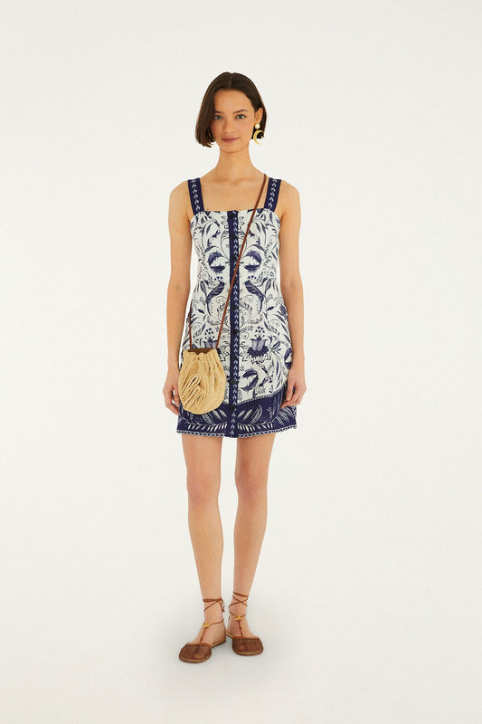 FARM Rio Shop Off-White Nina Euroflax Premium Linen Mini Dress