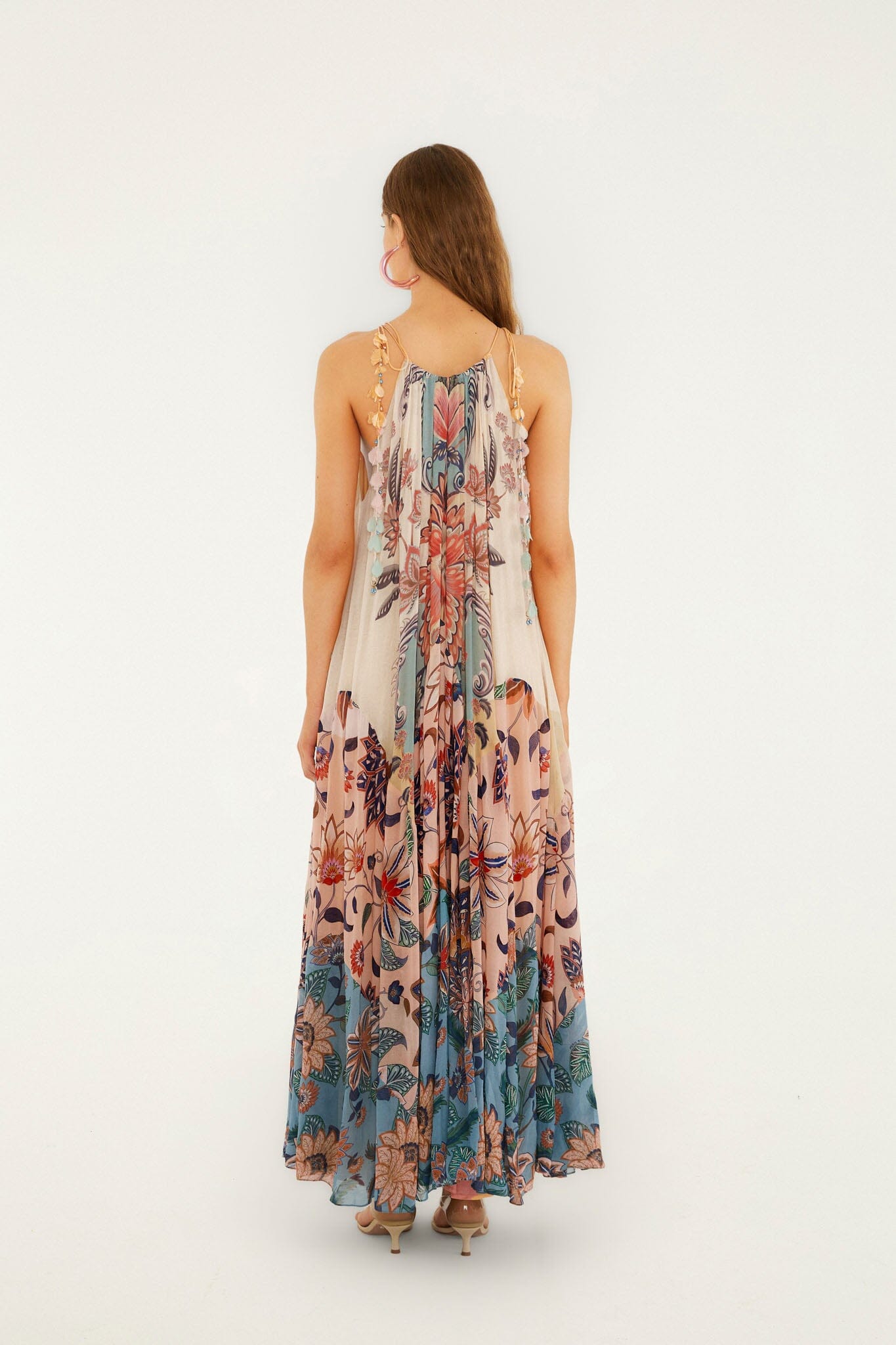FARM Rio Shop Multicolor Boho Floral Delhi Pleated Maxi Dress