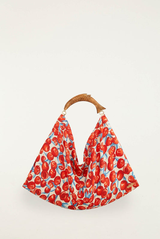 FARM Rio Shop Red Cherry Satin Mini Scarf Bag