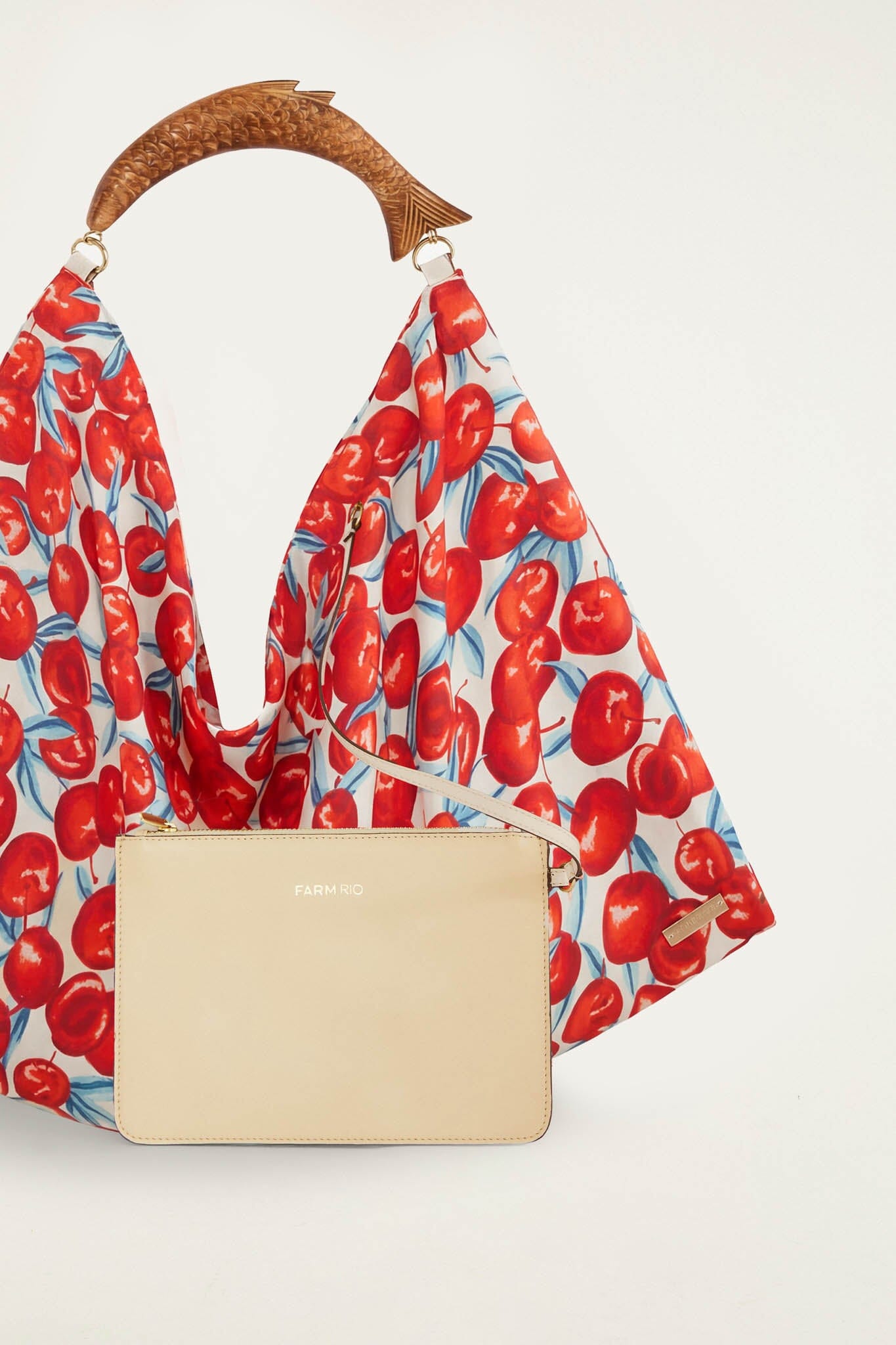 FARM Rio Shop Red Cherry Satin Mini Scarf Bag