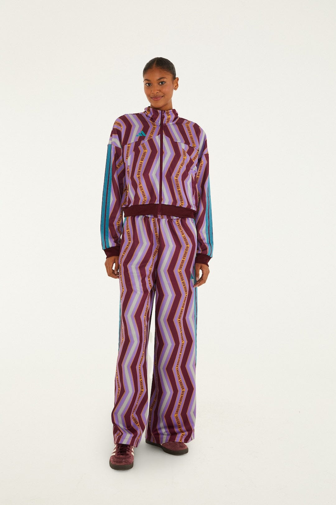 FARM Rio Shop Zig Zag Stripes Lilac Adidas Tiro Jacket