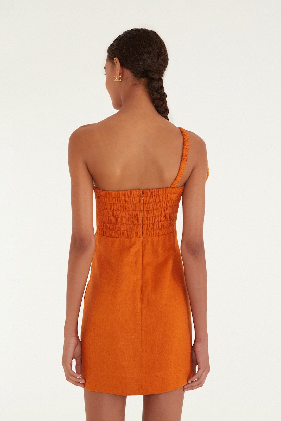 FARM Rio Shop Orange Flower Euroflax Premium Linen Mini Dress