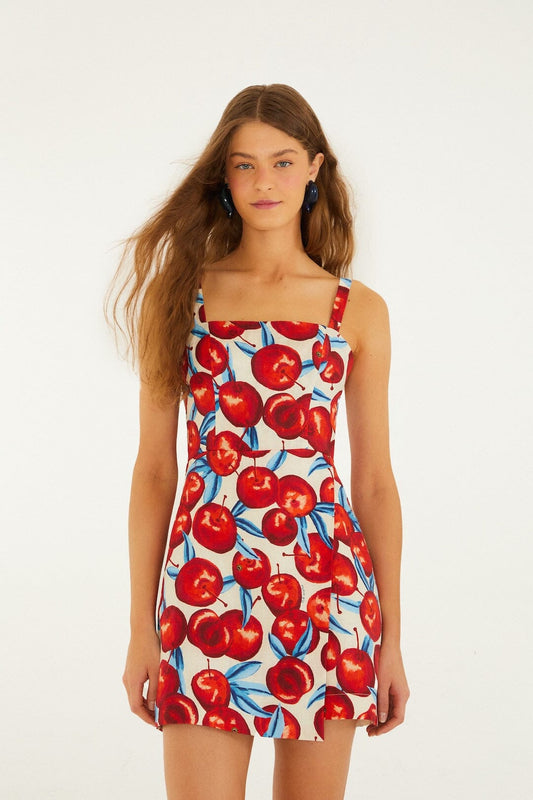 FARM Rio Shop Cherry Blossom Sleeveless Euroflax Premium Linen Mini Dress
