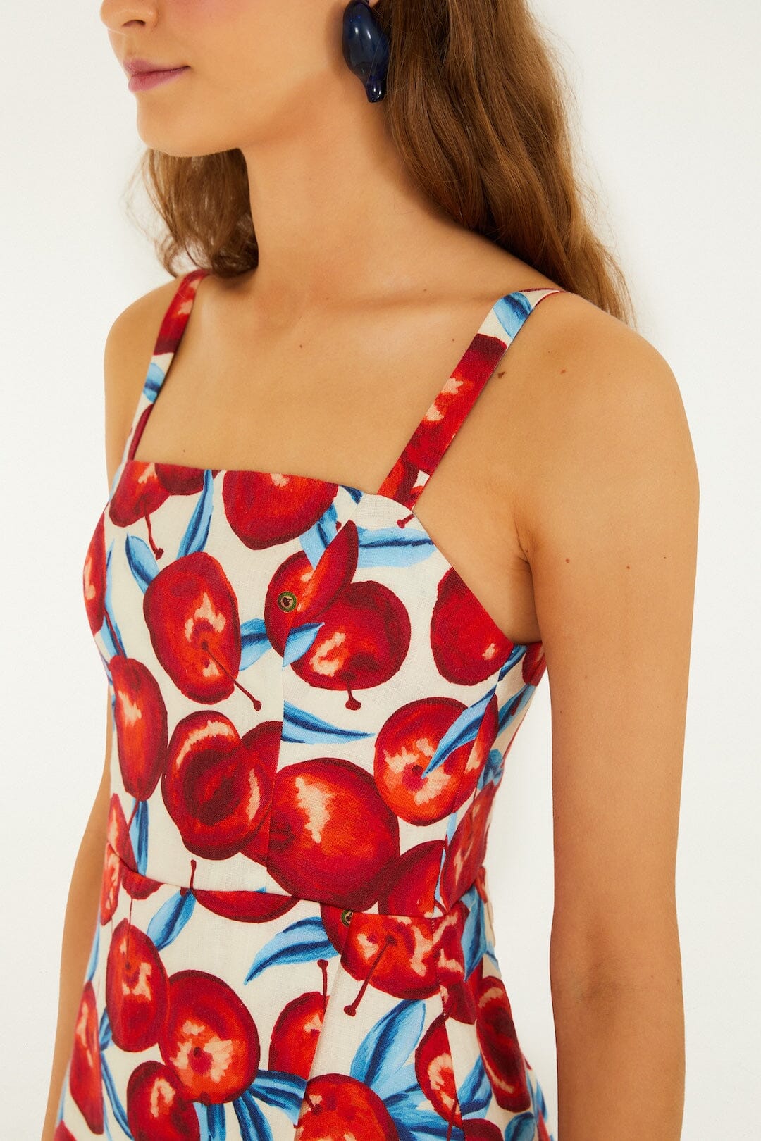 FARM Rio Shop Cherry Blossom Sleeveless Euroflax Premium Linen Mini Dress