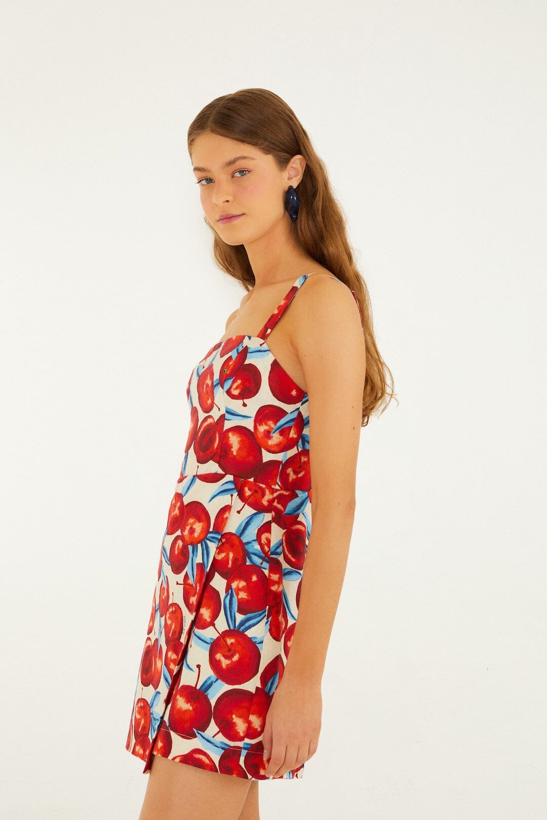 FARM Rio Shop Cherry Blossom Sleeveless Euroflax Premium Linen Mini Dress