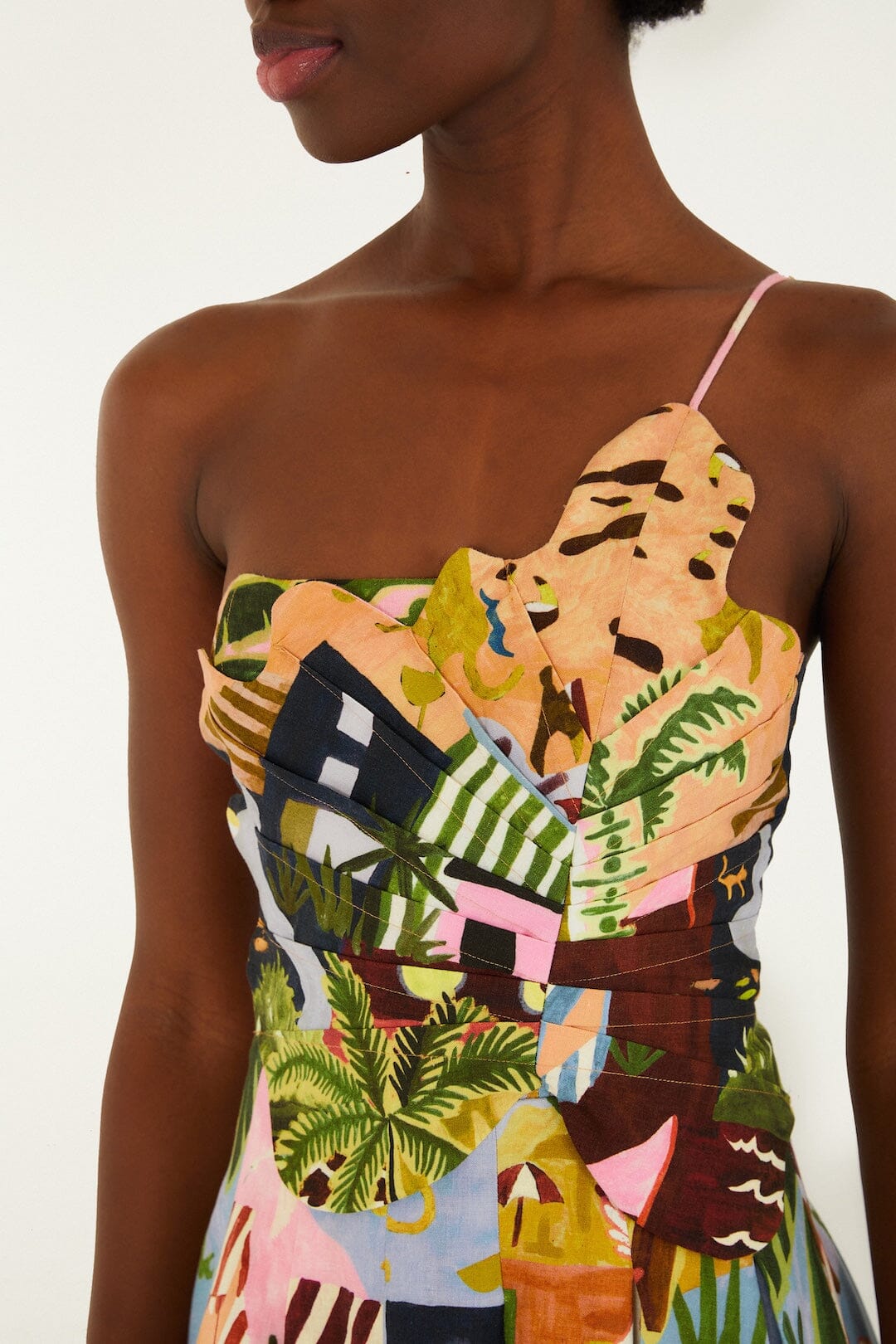 FARM Rio Shop Multicolor Tropical Painting Lenzing Ecovero Euroflax Mini Dress
