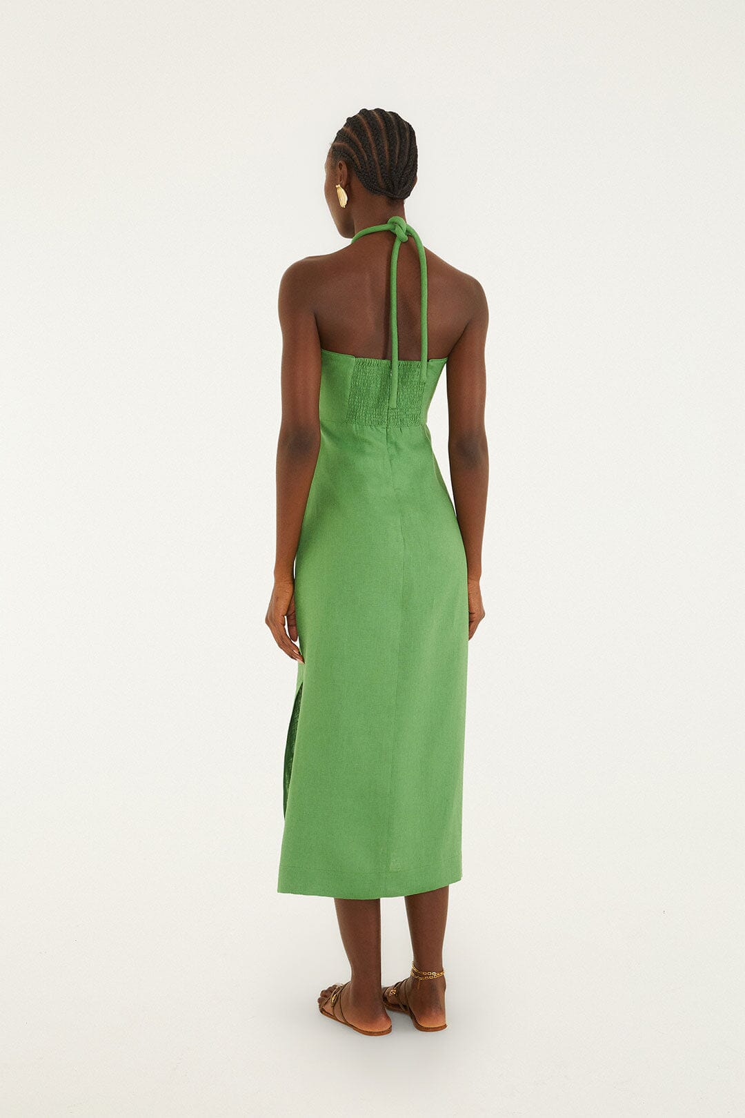 FARM Rio Shop Green Palm Tree Embroidered Midi Dress