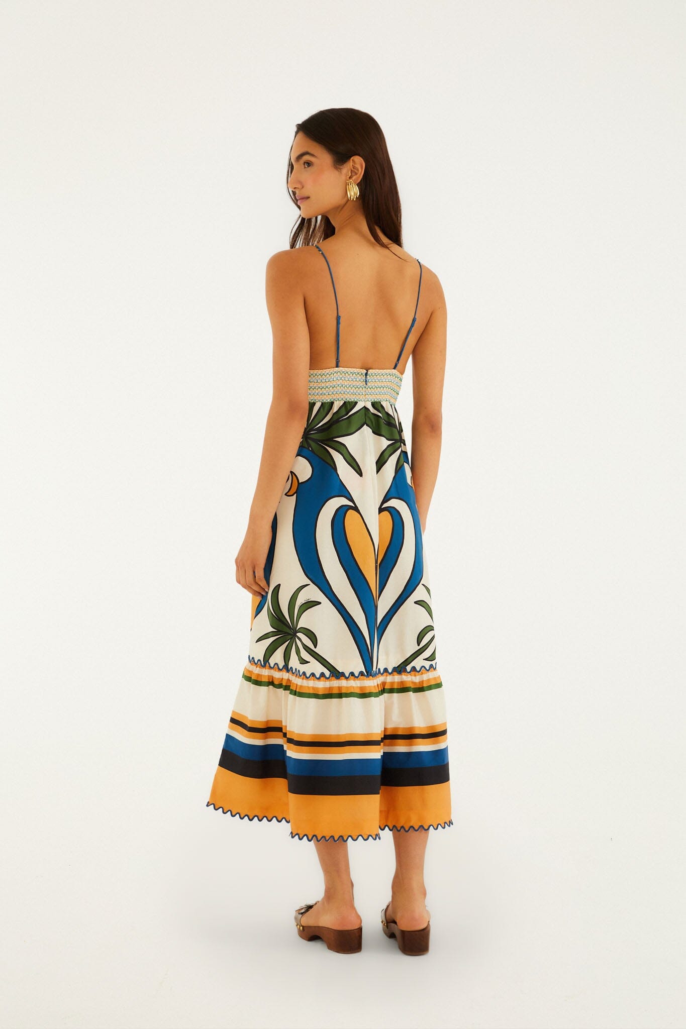 FARM Rio Shop Multicolor Tropical Graphic Wavy Detail Maxi Dress