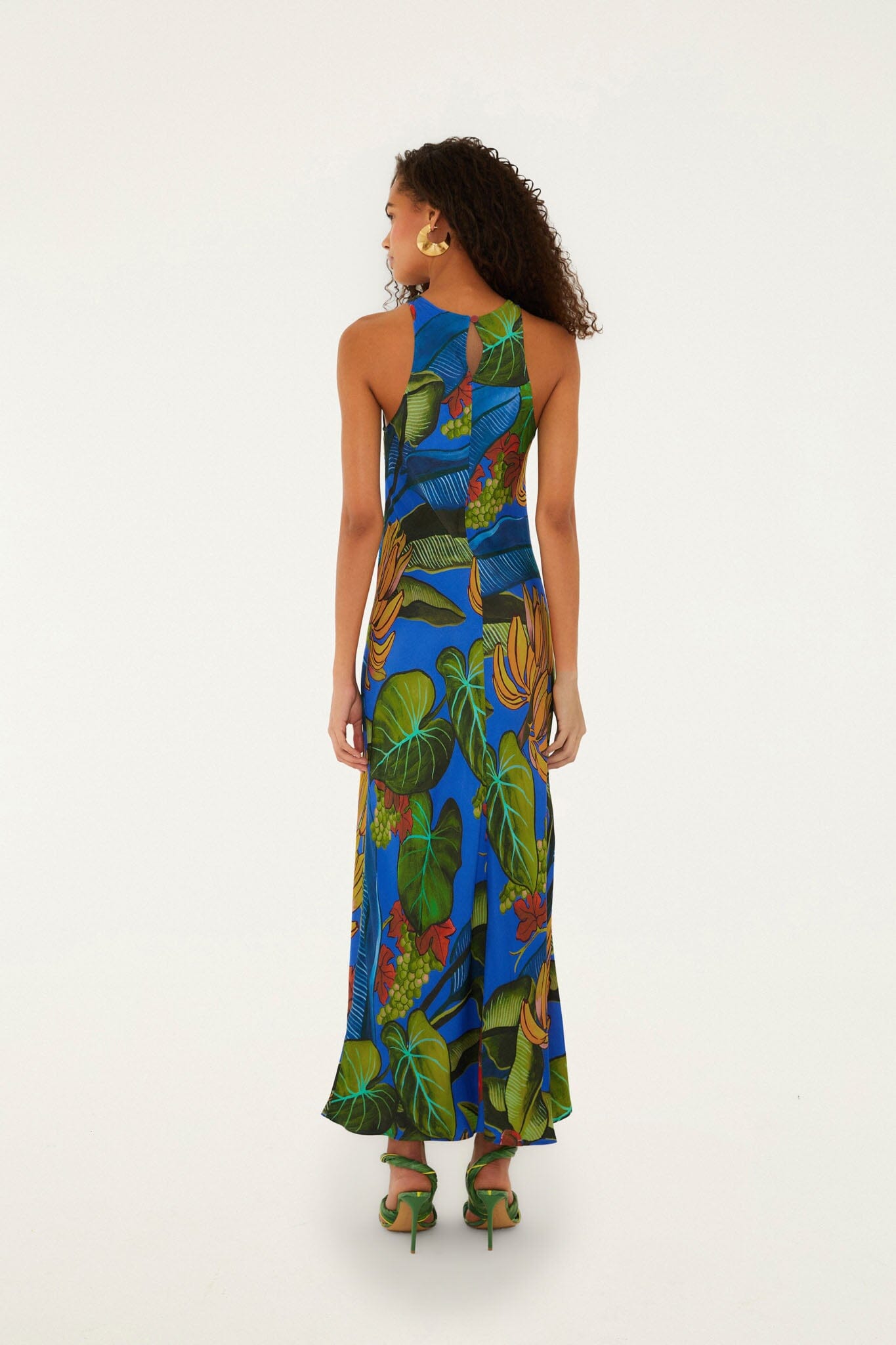 FARM Rio Shop Blue Banana Grapes Sleeveless Lenzing Ecovero Maxi Dress
