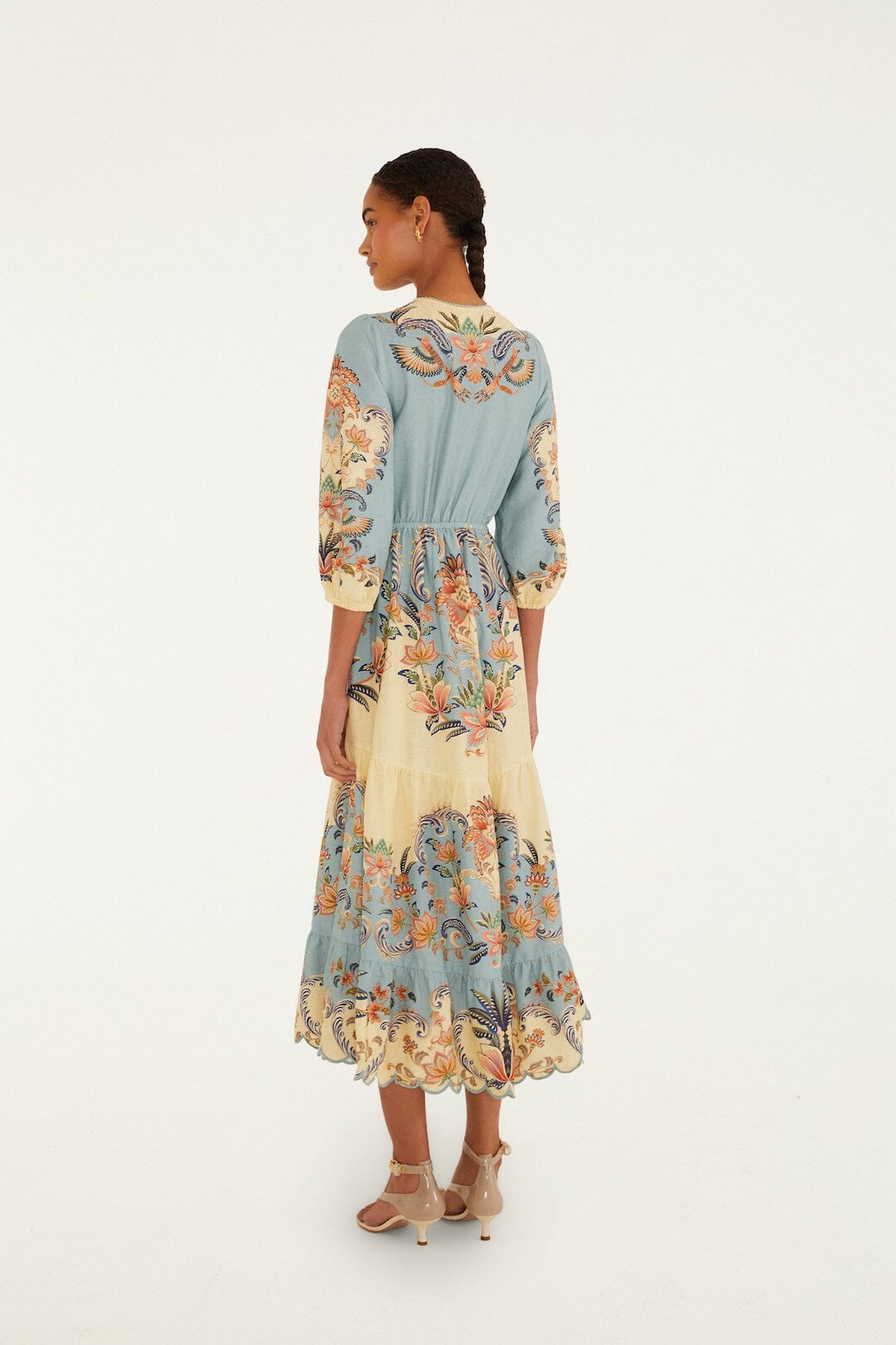 FARM Rio Shop Butter Yellow Boho Beauty Lenzing Ecovero Euroflax Maxi Dress