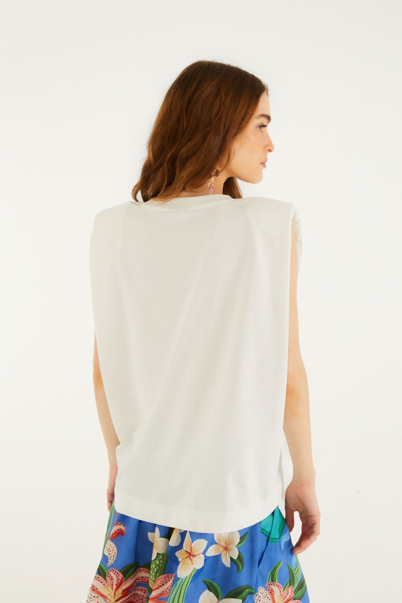 FARM Rio Shop Off-White Fishing Dreams Padded Shoulder T-Shirt