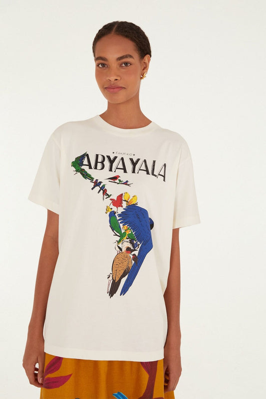 FARM Rio Shop Off-White Abya Yala Organic Cotton T-Shirt