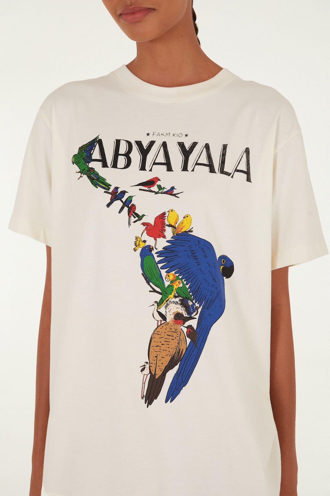 FARM Rio Shop Off-White Abya Yala Organic Cotton T-Shirt