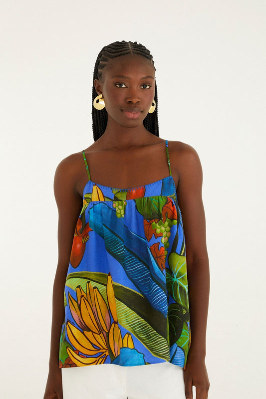 FARM Rio Shop Blue Banana Grapes Lenzing Ecovero Euroflax Blouse