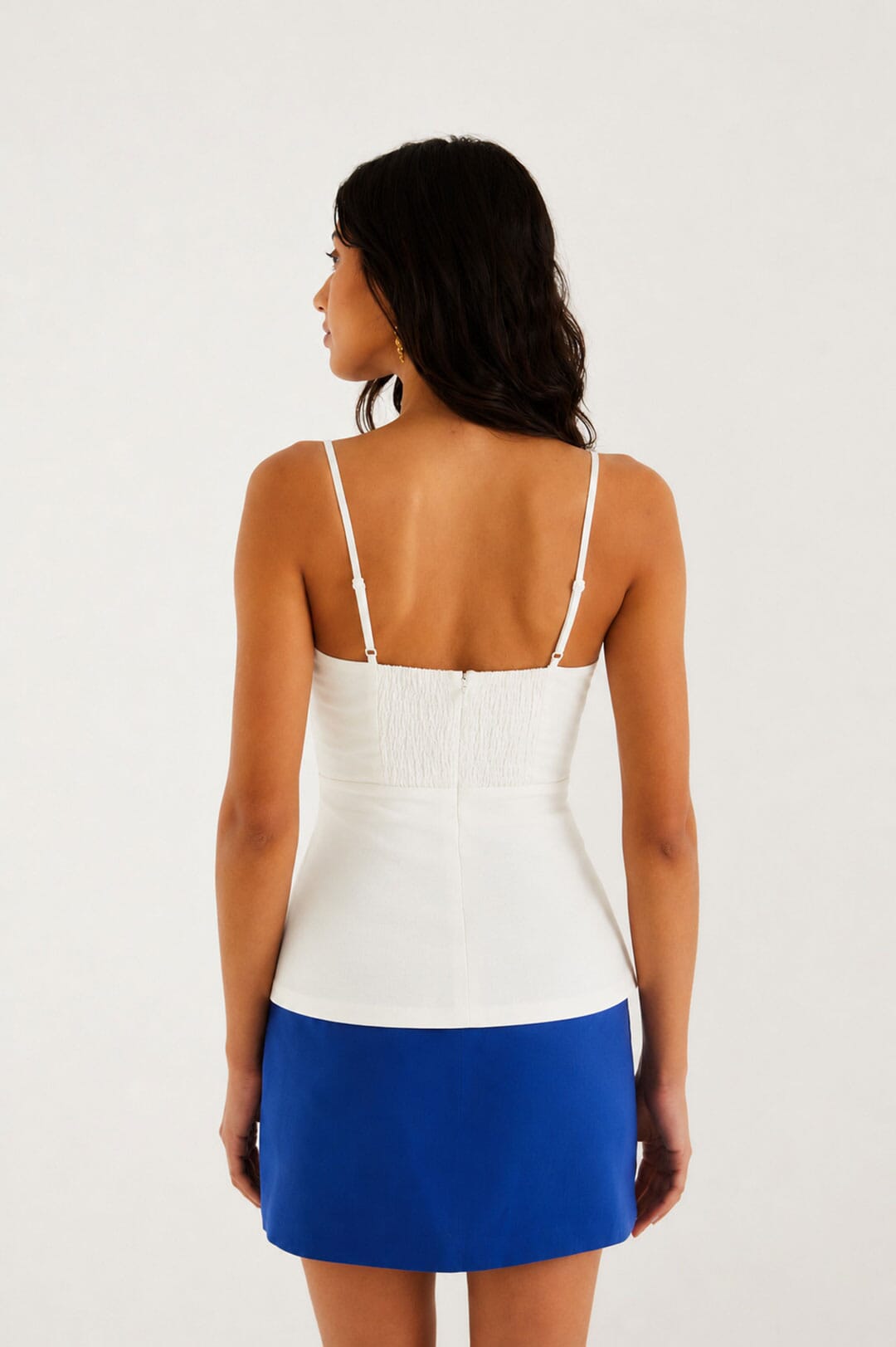 FARM Rio Shop Off-White 3d Shell Euroflax Premium Linen Peplum Blouse