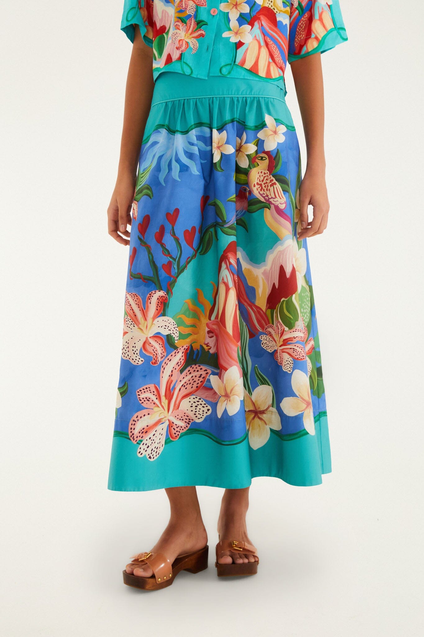 FARM Rio Shop Multicolor Garden Of Life Pockets Midi Skirt