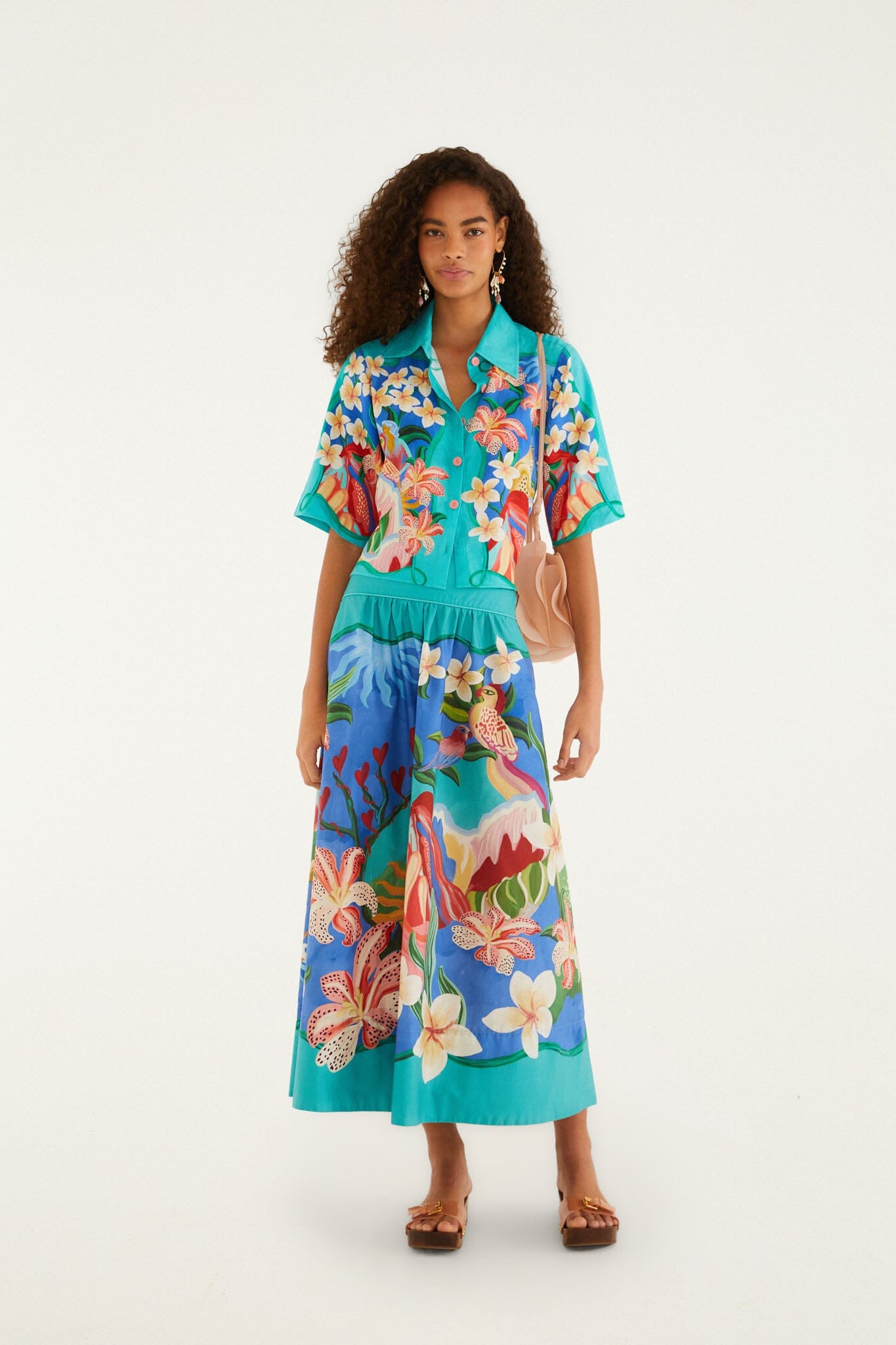 FARM Rio Shop Multicolor Garden Of Life Pockets Midi Skirt