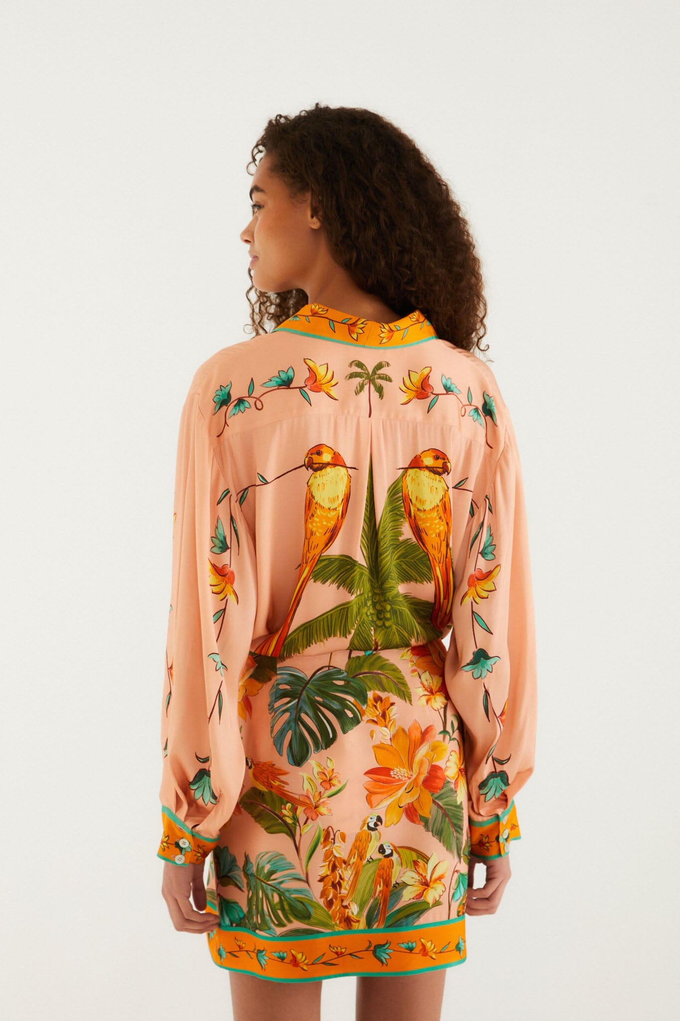 FARM Rio Shop Multicolor Birds Lenzing Ecovero Mini Skirt