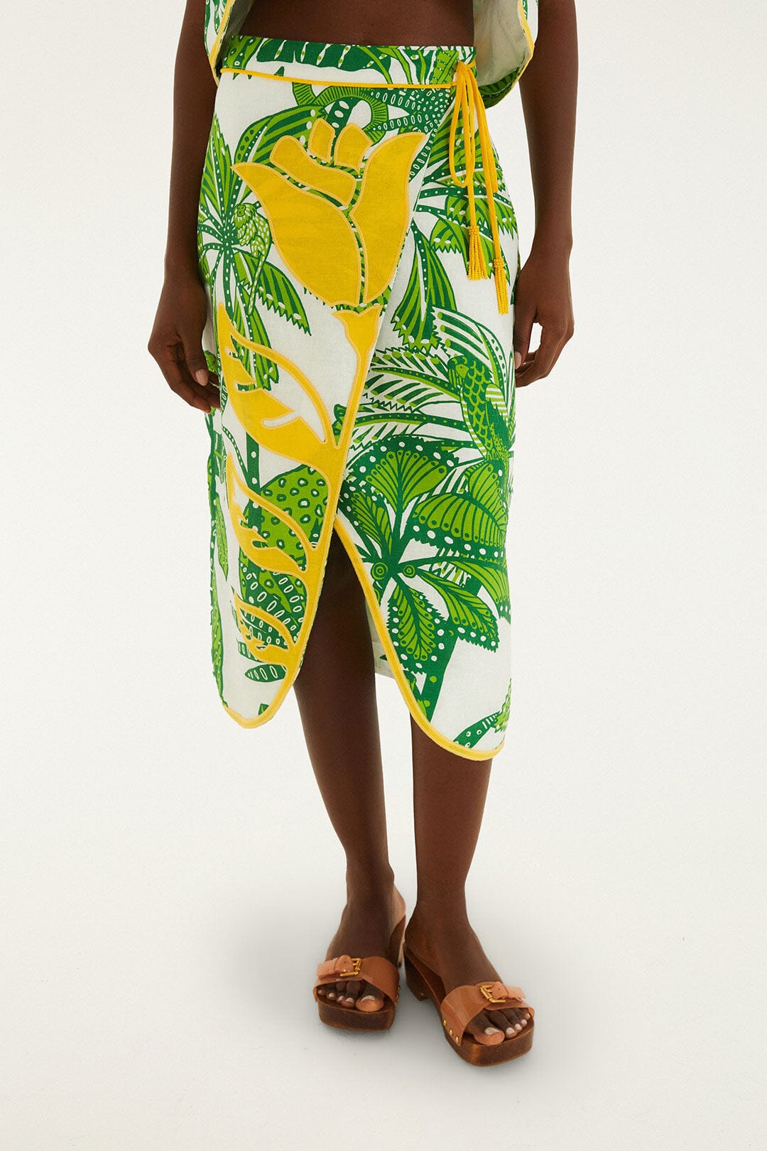 FARM Rio Shop Off-White Amazon Graphic Midi Skirt