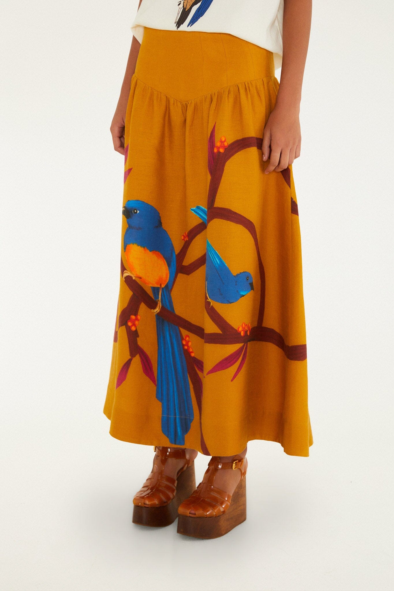 FARM Rio Shop Brown Euroflax Premium Linen Maxi Skirt