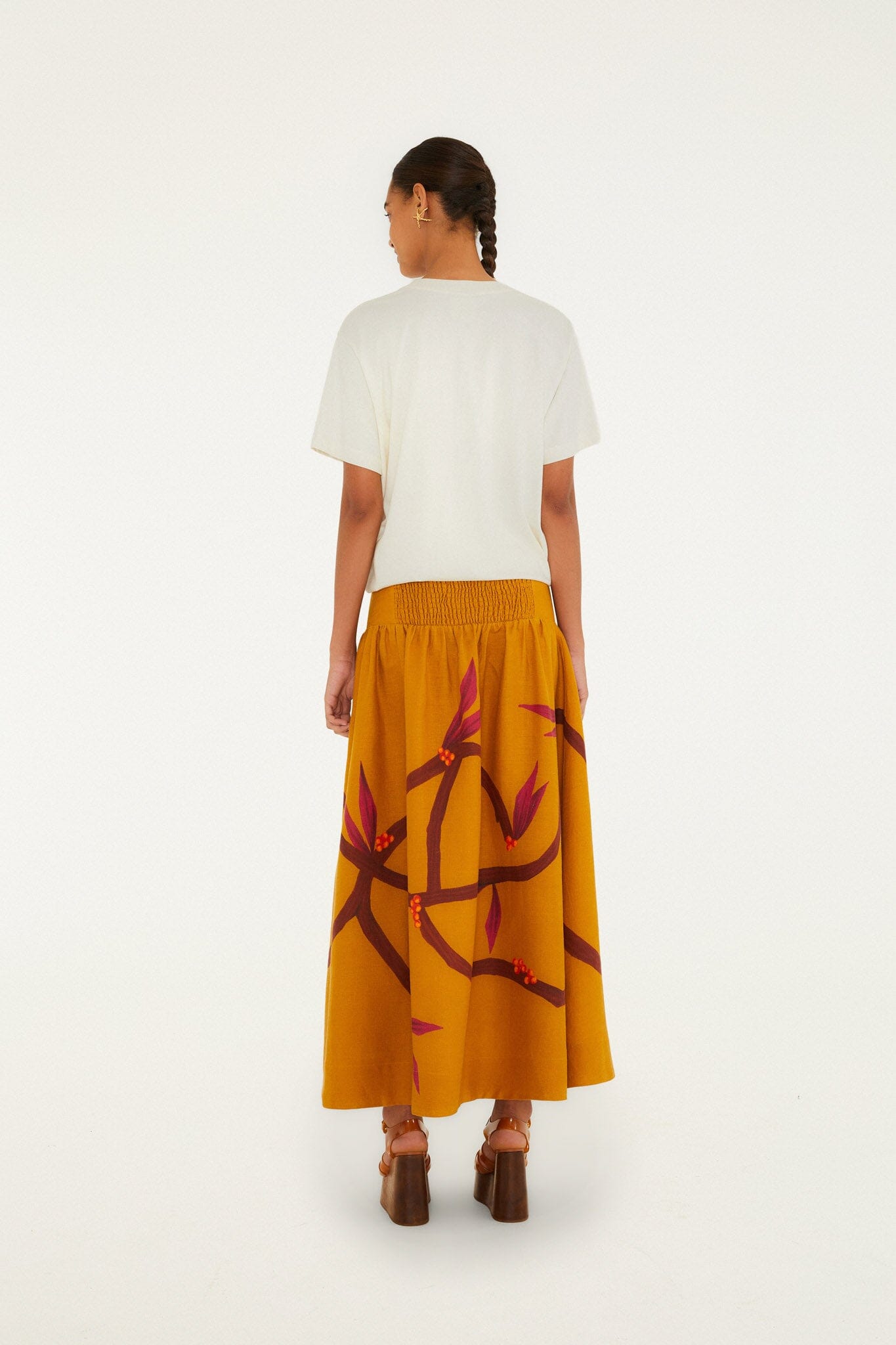 FARM Rio Shop Brown Euroflax Premium Linen Maxi Skirt