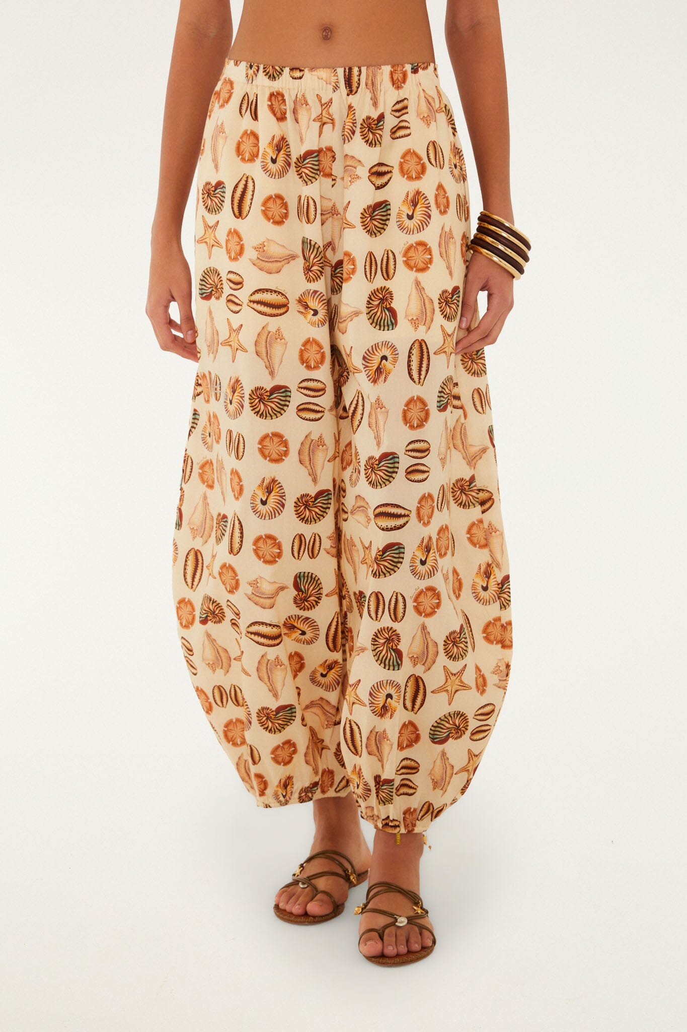 FARM Rio Shop Sand Marine Shells Balloon Pants