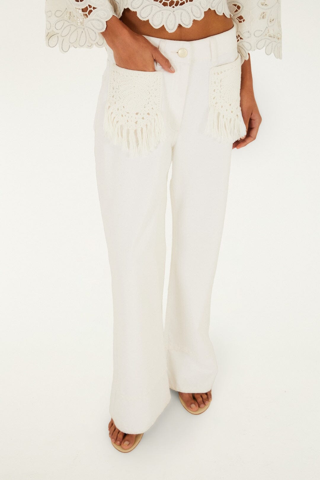 FARM Rio Shop Twill Fringe Pocket Pants