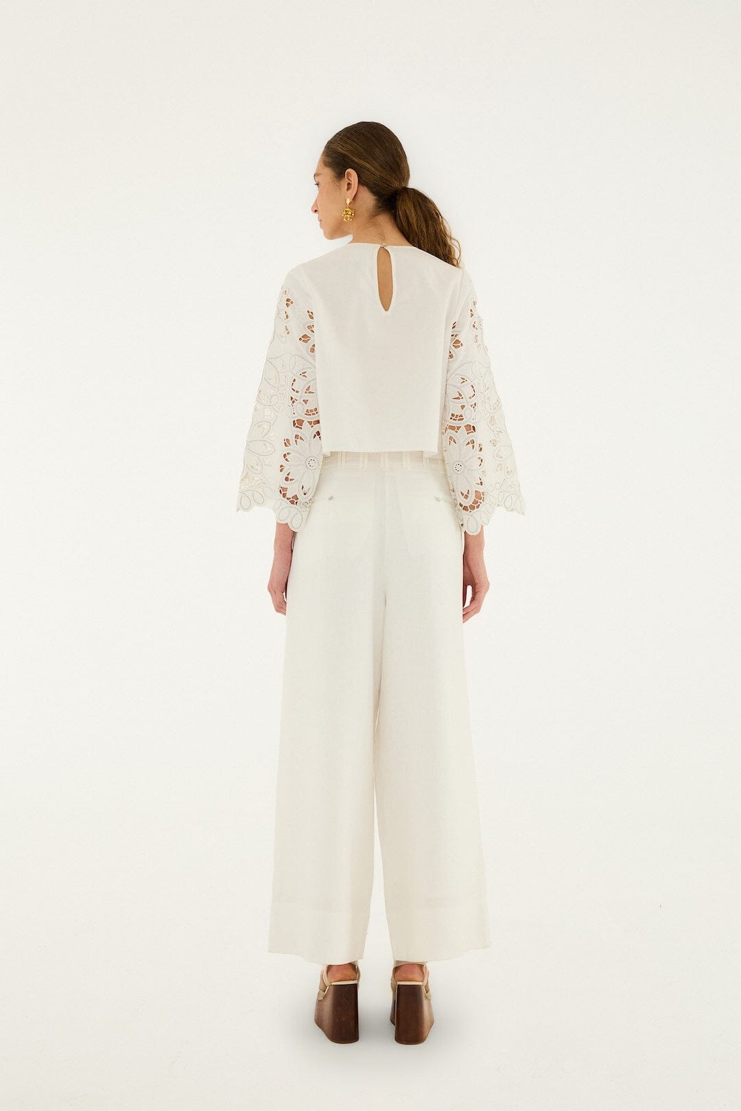 FARM Rio Shop Off-White High Waisted Euroflax Premium Linen Pants
