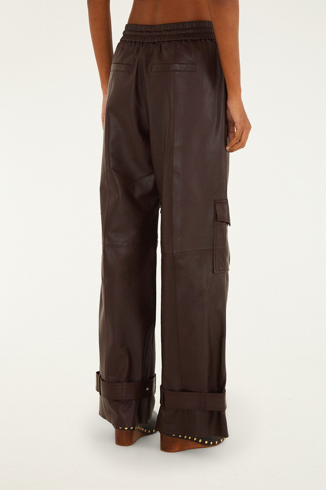 FARM Rio Shop Burgundy Leather Pants
