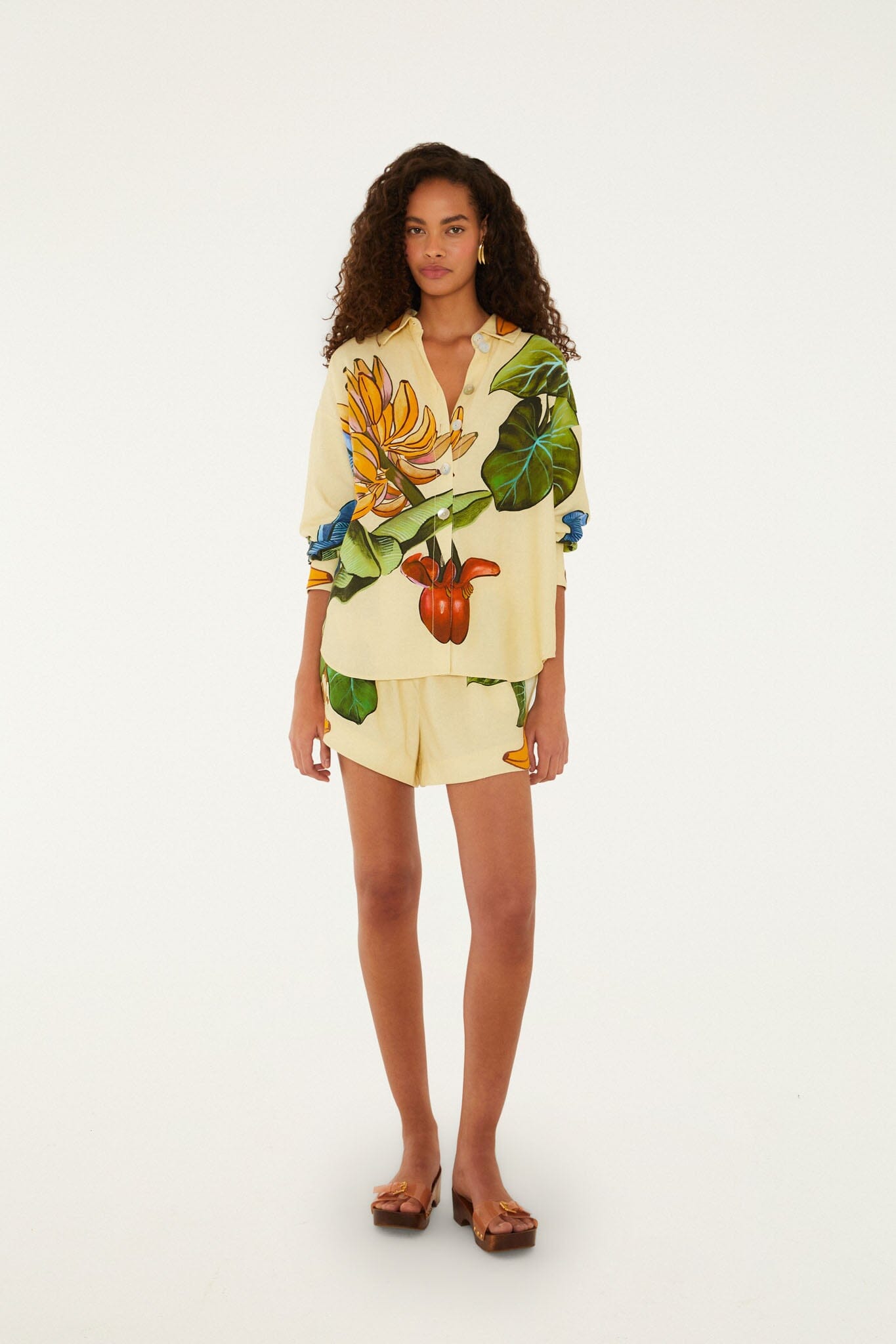 FARM Rio Shop Yellow Banana Grapes Drawstring Lenzing Ecovero Euroflax Shorts