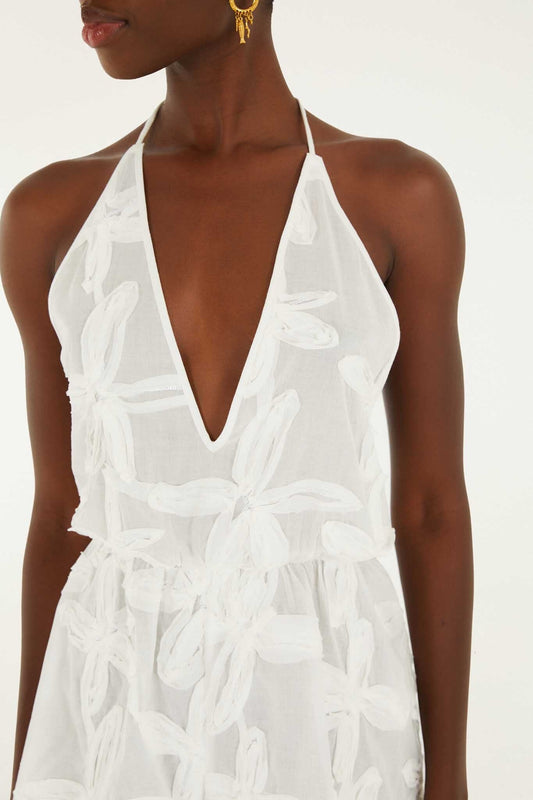 FARM Rio Shop Romper With Neck Tie