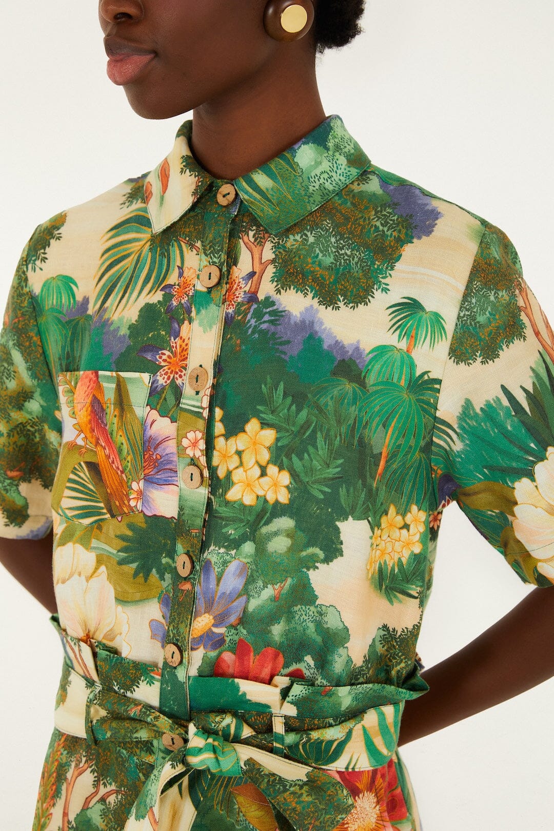 FARM Rio Shop Multicolor Oriental Garden Lenzing Ecovero Euroflax Romper